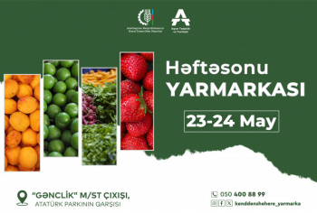 Bakıda növbəti “Kənddən Şəhərə” həftəsonu yarmarkası təşkil olunacaq