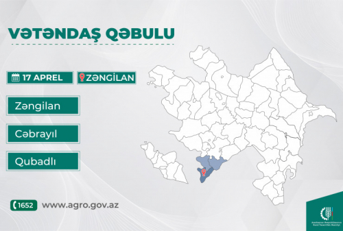 Kənd təsərrüfatı naziri Məcnun Məmmədov Zəngilanda vətəndaşları qəbul edəcək