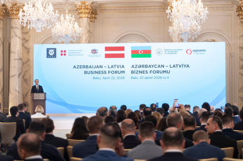 Nazir Məcnun Məmmədov Azərbaycan-Latviya biznes forumunda çıxış edib